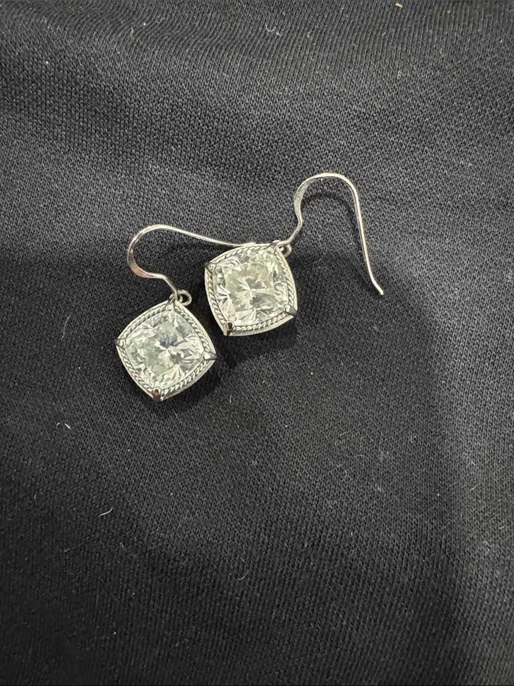 Silver Clear Crystal Drop Earrings - Elegant Women's Jewelry